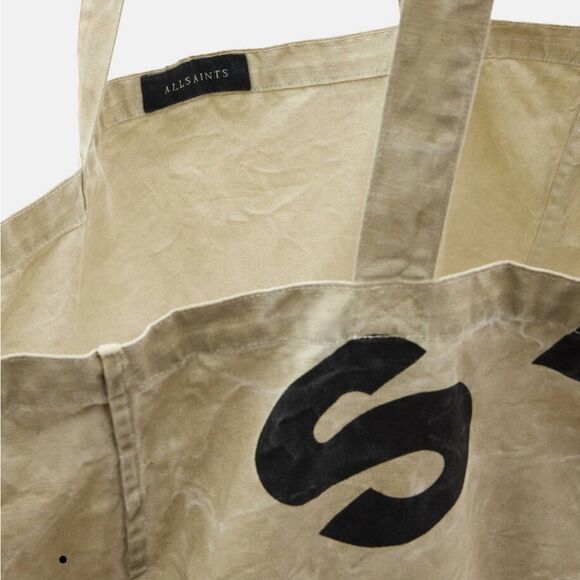 NWT AllSaints Large Tierra Canvas Tote Bag - Picture 3 of 7